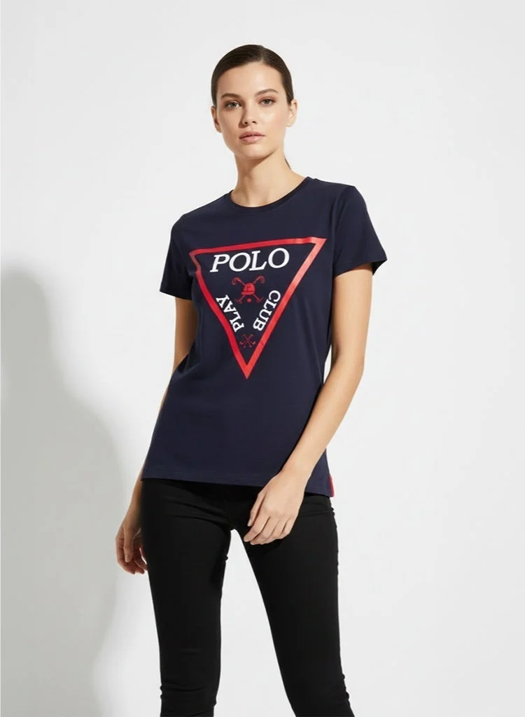 Polo Play Ladies Graphic T-shirt -NAVY